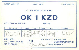 Radio Amateur QSL Post Card Y03CD OK1KZD Czechoslovakia - Amateurfunk