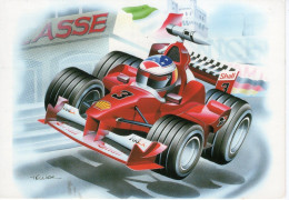 ''Schuminoxydable'' - Michael Schumacher (Ferrari) - Caricature By Artiste Tellier -  CPM - Grand Prix / F1