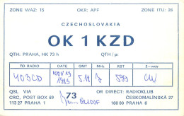 Radio Amateur QSL Post Card Y03CD OK1KZD Czechoslovakia - Radio-amateur