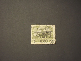 FIUME - SEGNATASSE-VARIETA' - 1921 VELIERO 80su45, Soprastampa Spostata In Basso - TIMBRATO/USED - Fiume