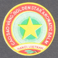 Golden Yellow Star Aromatic Balm Hanoi Vietnam LABEL CINDERELLA VIGNETTE / D = 25 Mm - Otros & Sin Clasificación