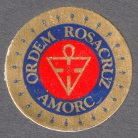 ORDEM ROSACRUZ / Rosicrucian Order - AMORC - Close LABEL CINDERELLA VIGNETTE Ancient Mystical Order Rosae Crucis GOLD - Andere & Zonder Classificatie