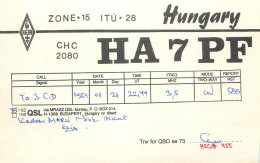 Radio Amateur QSL Post Card Y03CD HA7PF Hungary - Amateurfunk