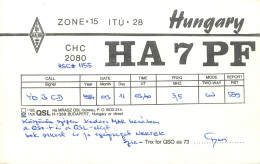 Radio Amateur QSL Post Card Y03CD HA7PF Hungary - Amateurfunk