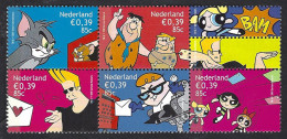 Nederland, Pays-Bas, Netherlands 2001; Tom & Jerry + The Flinstones +Johnny Bravo +Dexter +Powerpuff Girls; Block Of 5v. - Bandes Dessinées