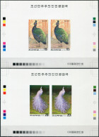 NORTH KOREA - 1990 -  SET OF 2 PROOFS MNH ** IMPERFORATED - Peacocks - Corée Du Nord