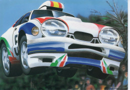 ''Toys 'R' Saintz'' - Automotive Toyota Rallye Caricature By Artiste Tellier - Toile De Tellier -  CPM - Rally's