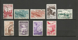 Maroc Poste Aérienne 1 Lot De 9 Timbres Oblitérés De 1947 à 1955  (A9) - Verzamelingen (zonder Album)