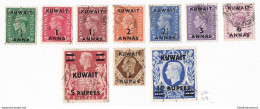 1948-49 KUWAIT, SG N° 64/73a Set Of 10 USED - Andere & Zonder Classificatie