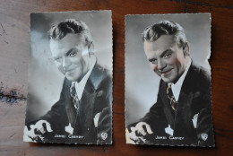 Photo Carte Postale CPA Photographie Ancienne Acteur James Cagney Lot De 2 N&B Et Couleurs Abimées - Artistas