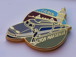 N183 Pin's SNCF TGV Gris Paris Lyon Marseille Signé Ballard Achat Immédiat - TGV