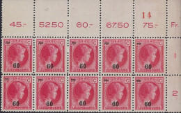 Luxembourg - Luxemburg - Timbres - Bloc à 10   Charlotte    MNH** - 1926-39 Charlotte Rechtsprofil