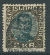 Island 1920 König Christian X. Im Oval 2 Kronen, 97 Gestempelt - Usati