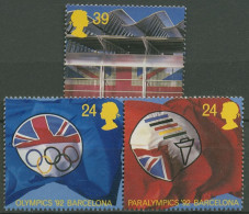 Großbritannien 1992 Olympiade Barcelona, Flaggen 1400/02 ZD Postfrisch - Unused Stamps