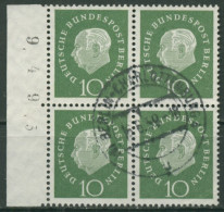 Berlin 1959 Heuss Medaillon 4er-Block Mit Bogen-Nummer 183 Bg.-Nr. Gestempelt - Used Stamps