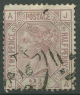 Großbritannien 1876 Königin Victoria 2 1/2 Pence, 47 Platte 15 Gestempelt - Gebraucht