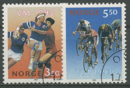 Norwegen 1993 Handball Radrennen 1129/30 Gestempelt - Used Stamps