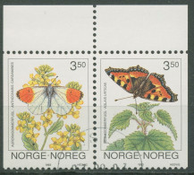 Norwegen 1993 Tiere Insekten Schmetterlinge 1114/15 ZD Gestempelt - Usados