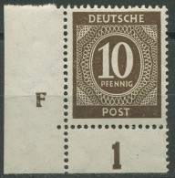 All. Besetzung 1946 Ecke 3 Mit Druckerzeichen 918 DZ F Postfrisch - Ungebraucht