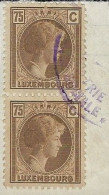 Luxembourg - Luxemburg - Timbres -    Charlotte  1927   Paire  Cachet Bourse Du Travail  Violet  Raree     ° - 1926-39 Charlotte De Profil à Droite