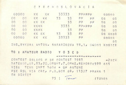 Radio Amateur QSL Post Card Y03CD OK3PQ Czechoslovakia - Radio Amateur
