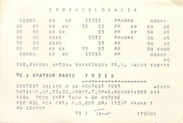 Radio Amateur QSL Post Card Y03CD OK3PQ Czechoslovakia - Radio Amatoriale