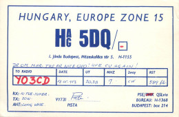 Radio Amateur QSL Post Card Y03CD HA5DQ Hungary - Radio Amatoriale