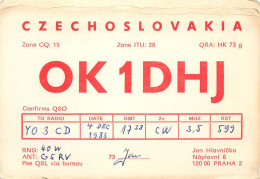 Radio Amateur QSL Post Card Y03CD OK1DHJ Prague - Radio Amateur