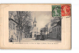 MONTGERON - La Place De L'Eglise - La Mairie - L'Ecole Des Garçons - état - Montgeron