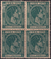 Cuba 1878 Sc 80 Ed 48 Block MNH** Toned - Kuba (1874-1898)