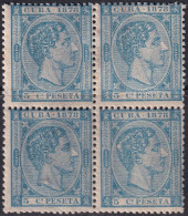 Cuba 1878 Sc 76 Ed 44 Block MLH* Toning Spots Toned Gum - Cuba (1874-1898)