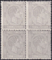 Cuba 1876 Sc 68 Ed 36a Block MNG(*) - Cuba (1874-1898)