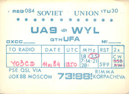 Radio Amateur QSL Post Card Y03CD UA9WYL Soviet Union - Radio Amateur