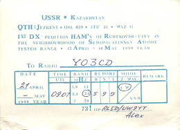 Radio Amateur QSL Post Card Y03CD RL5D UW9YY  Kazakhstan - Radio-amateur