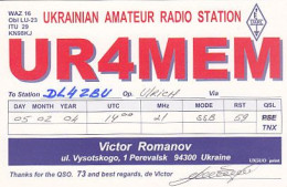 AK 212296 QSL - Ukrania - Perevalsk - Radio Amatoriale