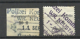 ÖSTERREICH Austria Zug Railway Tax Manipulationsgebühr 10 Kr. & 20 Kr. Steuer Taxe Gebührenmarken O - Revenue Stamps