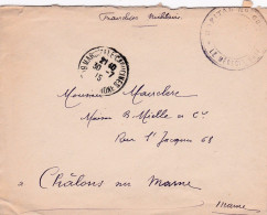 Guerre 14-18--Lettre F.M --Marseille-13 Pour Chalons/Marne-51--date  30-7-15...cachet Hopital N° 68 - 1. Weltkrieg 1914-1918