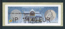 Timbre De Distributeur De 2020 "LETTRE PRIORITAIRE INT. IP** 1,40 EUR - CATHEDRALE NOTRE-DAME DE PARIS" - 2010-... Illustrated Franking Labels