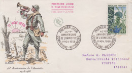 Enveloppe  FDC  1er  Jour   FRANCE    40éme  Anniversaire  De  L' Armistice   COMPIEGNE - RETHONDES    1958 - 1950-1959