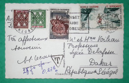 CARTE POSTALE NOUMEA NOUVELLE CALEDONIE POUR DAKAR REPUBLIQUE DU SENEGAL TIMBRE TAXE 5F + 20F LETTRE COVER FRANCE - 1960-.... Lettres & Documents