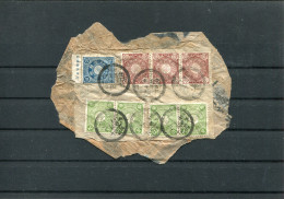 Japan 8 Stamps Used On Piece  - Gebraucht