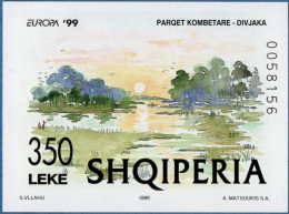 Albania 1999  Divaka National Parc, Imperforated Block Issue MNH, Cept - Protección Del Medio Ambiente Y Del Clima