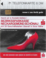 Germany - Sparkasse Shoe (Overpint 'Bezirkssparkasse Neckargemünd-Schönau') - O 1782 - 10.1995, 6DM, Used - O-Series : Séries Client