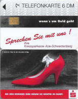 Germany - Sparkasse Shoe (Overpint 'Kreissparkasse Aue-Schwarzenberg') - O 1782 - 10.1995, 6DM, Used - O-Series : Séries Client