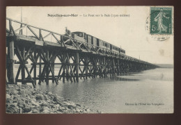 80 - NOYELLES-SUR-MER -  TRAIN SUR LE PONT DE CHEMIN DE FER SUR LA BAIE - Noyelles-sur-Mer