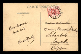 CARTE DE SISSONNE, TAXEE 1 TIMBRE 10C - CACHET DE BRUXELLES DU 19.06.19?? - Lettres & Documents