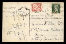 CARTE ENVOYEE DE BOULOGNE-SUR-MER A ANTONY LE 8.12.1930 TAXEE AVEC 1 TIMBRE A 30 CENTIMES - 1960-.... Briefe & Dokumente