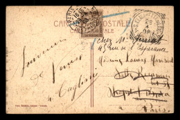 CARTE DE VENISE (ITALIE) ENVOYEE A PARIS TAXEE AVEC 1 TIMBRE A 10 CENTIMES LE  29.04.1908 - 1960-.... Lettres & Documents