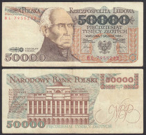 Polen - Poland - 50000 50.000 Zloty Banknote 1989 Pick 153a VF (3)    (31018 - Pologne