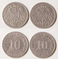 10 Pfg. Kaiserreich EMPIRE 1890  G + J,  Jäger 13 (688 - 10 Pfennig